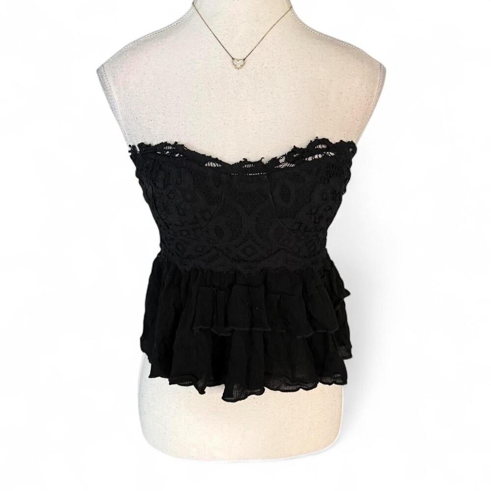 Free people adella Black corset tube top size small -top